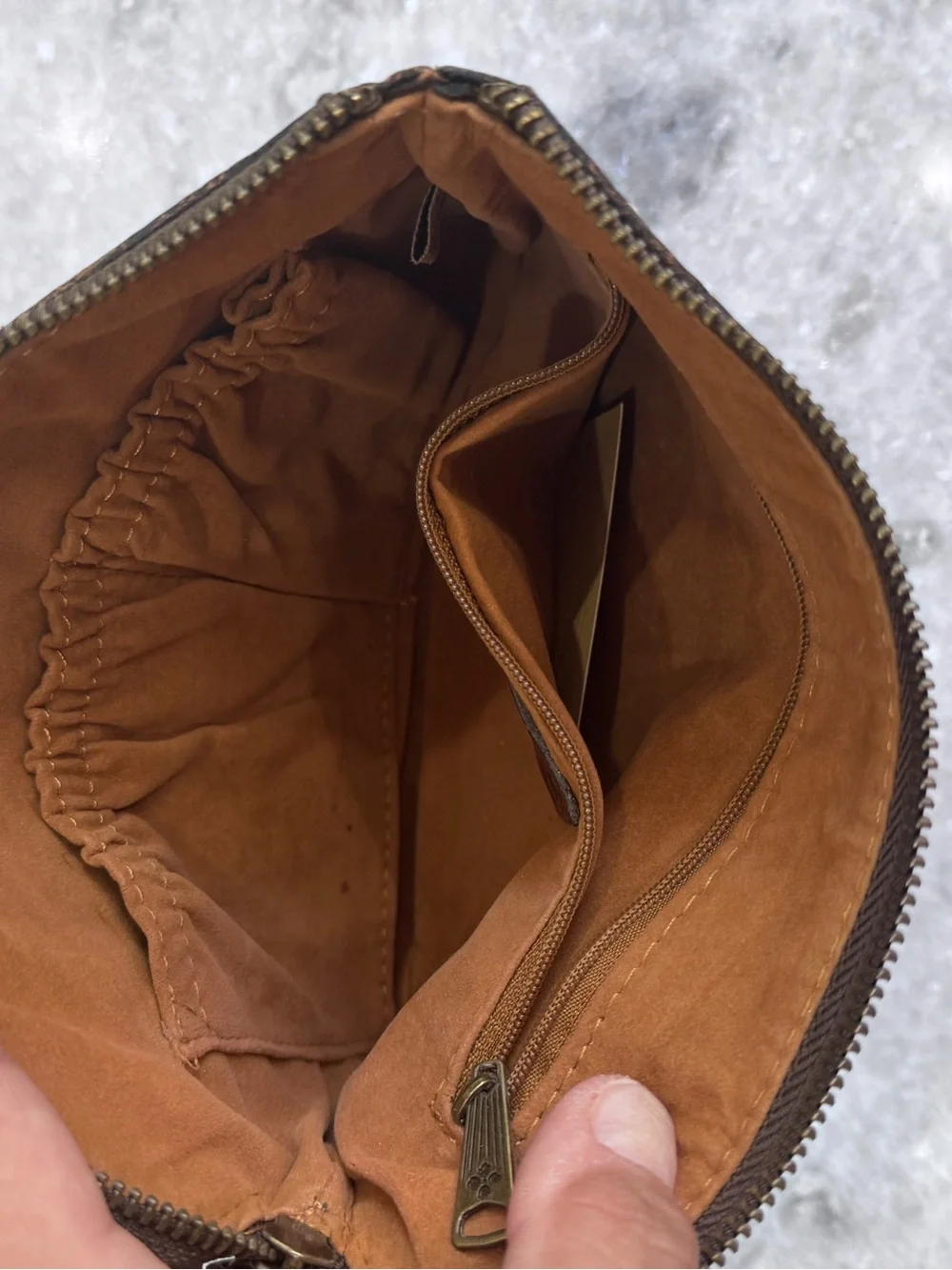 Patricia Nash Leather Wristlet Pouch - Brown